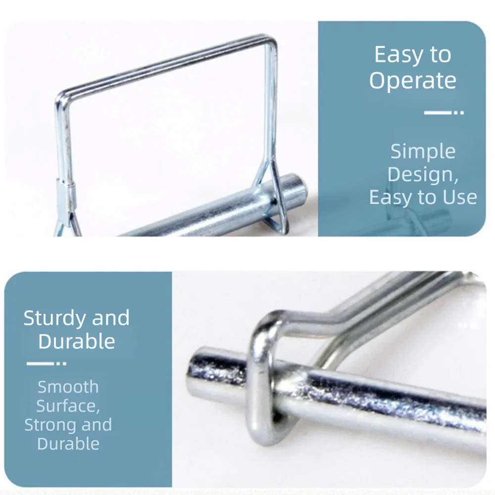 10Pcs Heavy Duty Square Locking Pin Square Shaft Spring Safety Square Shaft Locking Pin Multi-purpose Pull Ring Zpaxo