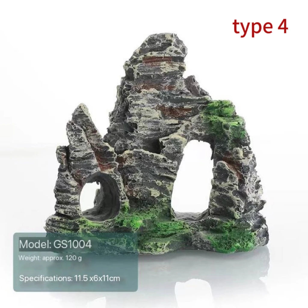Fish Tank Landscaping Ornamental Rockery Simulation Resin Process Zpaxo type 4