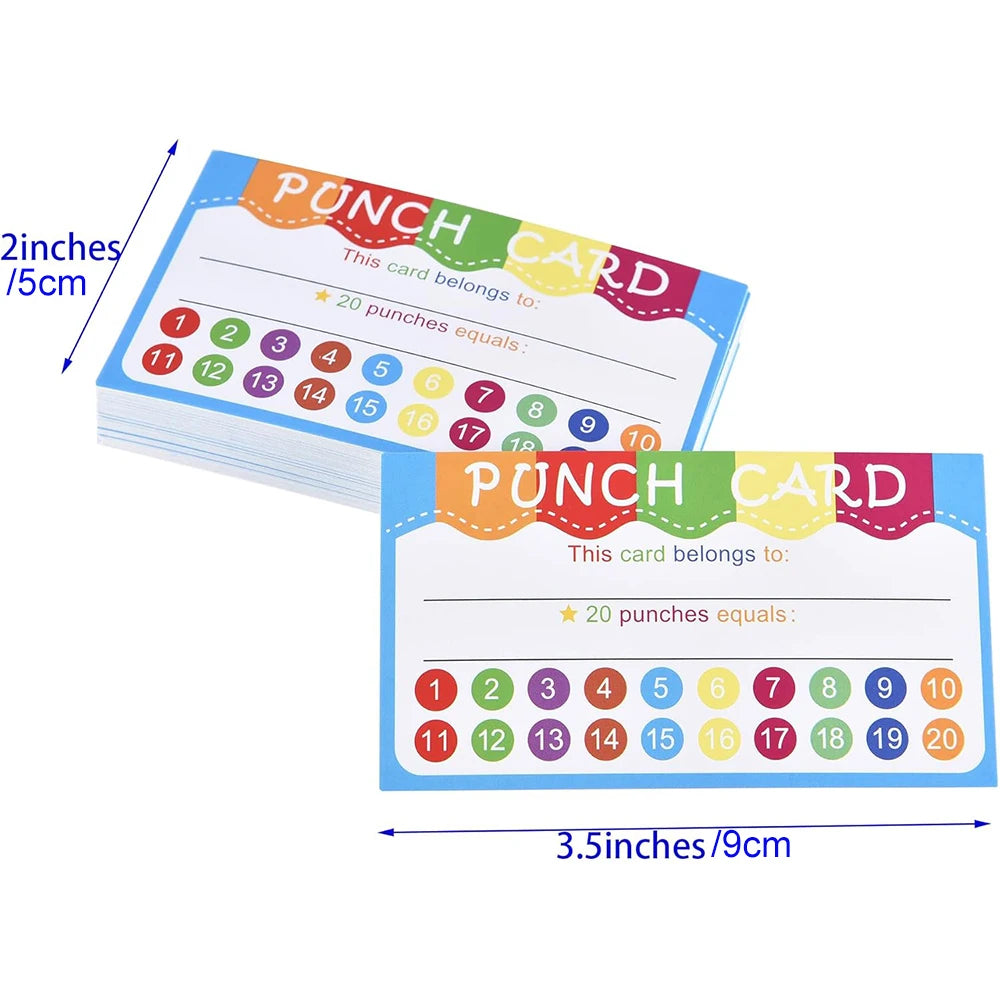 50/100Pcs Punch Cards Rainbow Smile Greeting Cards Reward Card for Students Classroom School Business Appreciation Cards Zpaxo