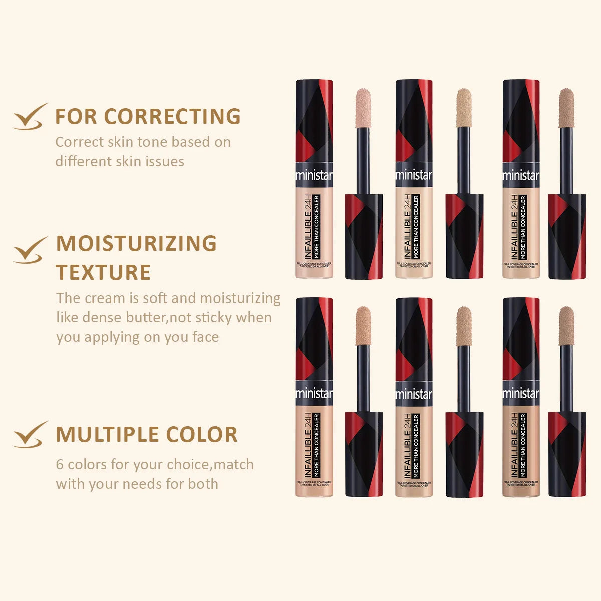 Concealer Natural Concealer Modifies Skin Tone Natural Three-dimensional Zpaxo