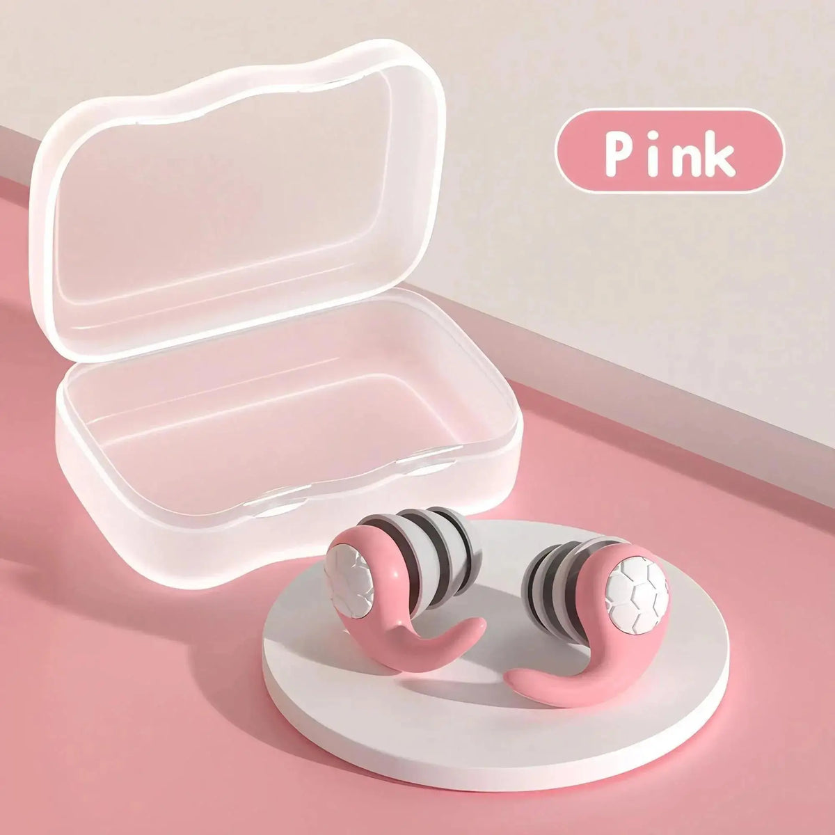 1Pair Noise Canceling Ear Plugs Soft Silicone Comfort Waterproof Ear Plugs Ear Protection Reusable For Swimming Sleeping Earplug Zpaxo Pink