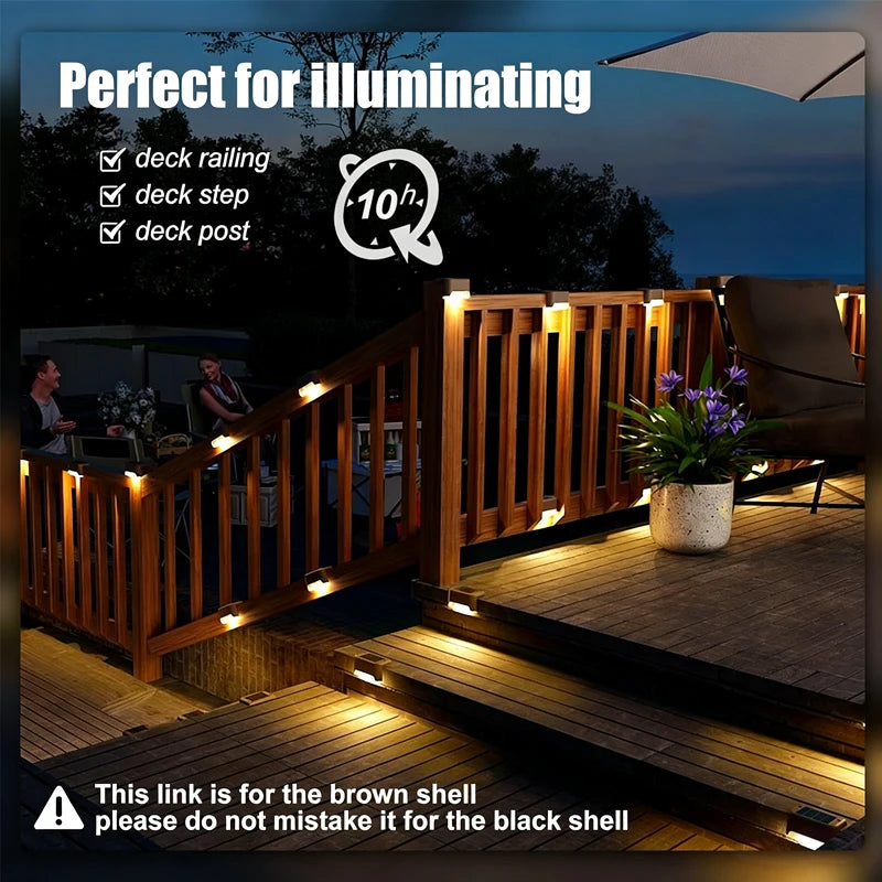 4 Solar LED Lights Outdoor Garden Light Deck Lamp Stairs Waterproof Zpaxo