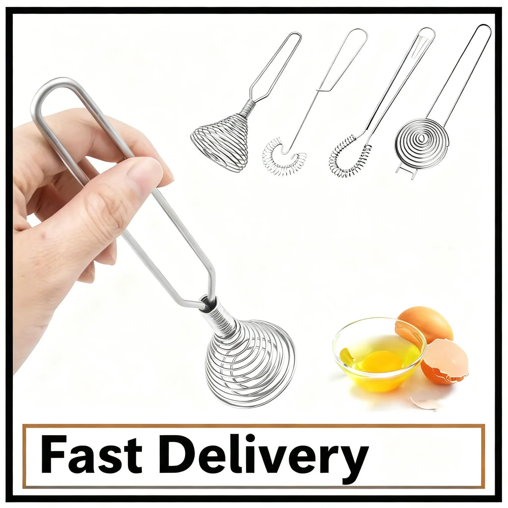 Manual Stainless Steel Spring Egg Beater & Hand Whisk Manual Egg Beater Zpaxo