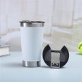 8pcs lusella Tumbler 16oz Stainless Steel Beer Mug, Double Wall Vacuum Insulated Tumbler, Cup Lid with Bottle Opener, Keeps Zpaxo WHITE