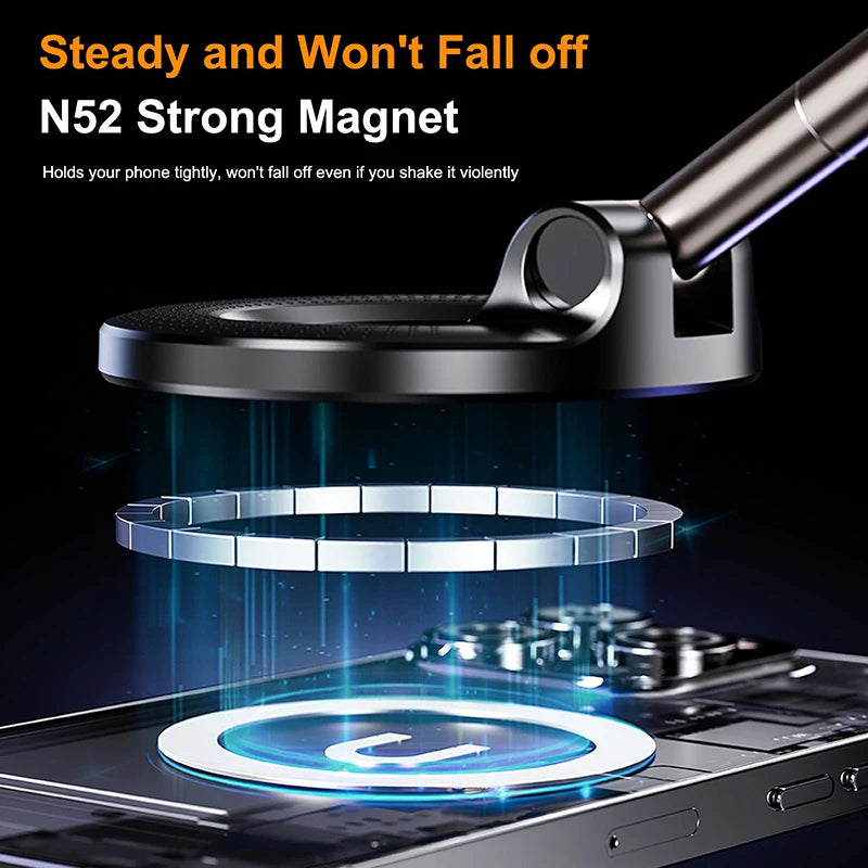 Strong Magnetic Car Phone Holder 360 Rotation Folding Vacuum Suction