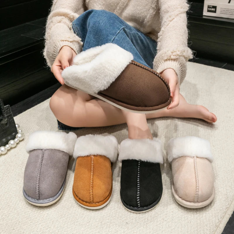 Cozy Fuzzy Slippers Women Indoor Plush Autumn&winter Warm Non-slip