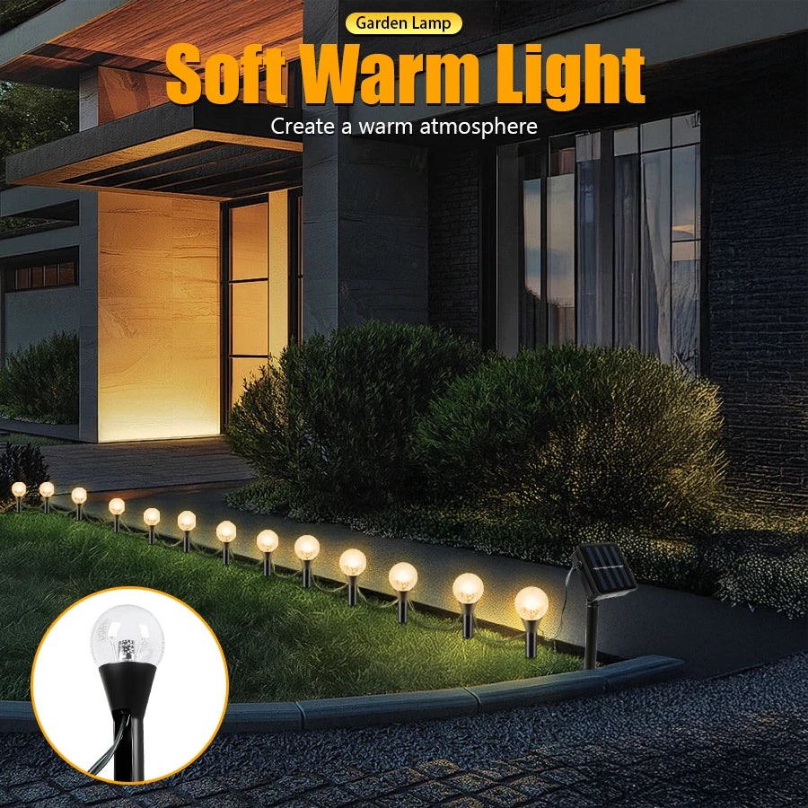 Solar Garden Light 20 LED Outdoor Waterproof Decorative Lamp Warm Zpaxo