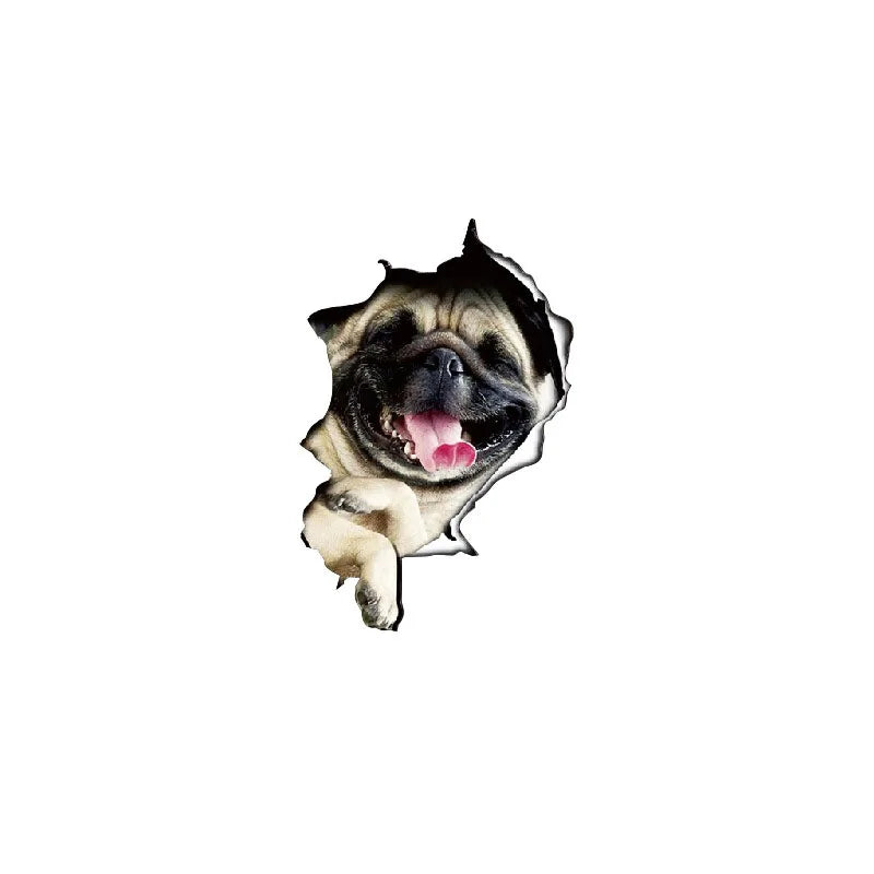 3D Dog Crack PVC Wall Sticker – Funny Animal Home Decal