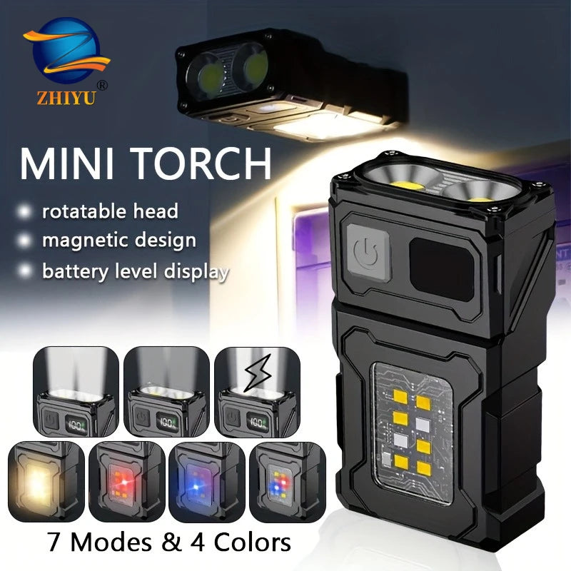 EDC Mini LED Flashlight – Rechargeable Magnetic Clip-On Torch