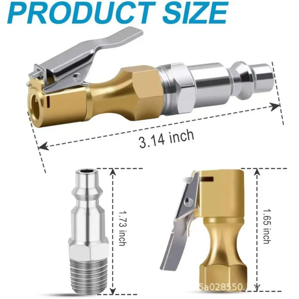 Brass Construction Tire Pump Nozzle Quick Connect Heavy Duty Zpaxo