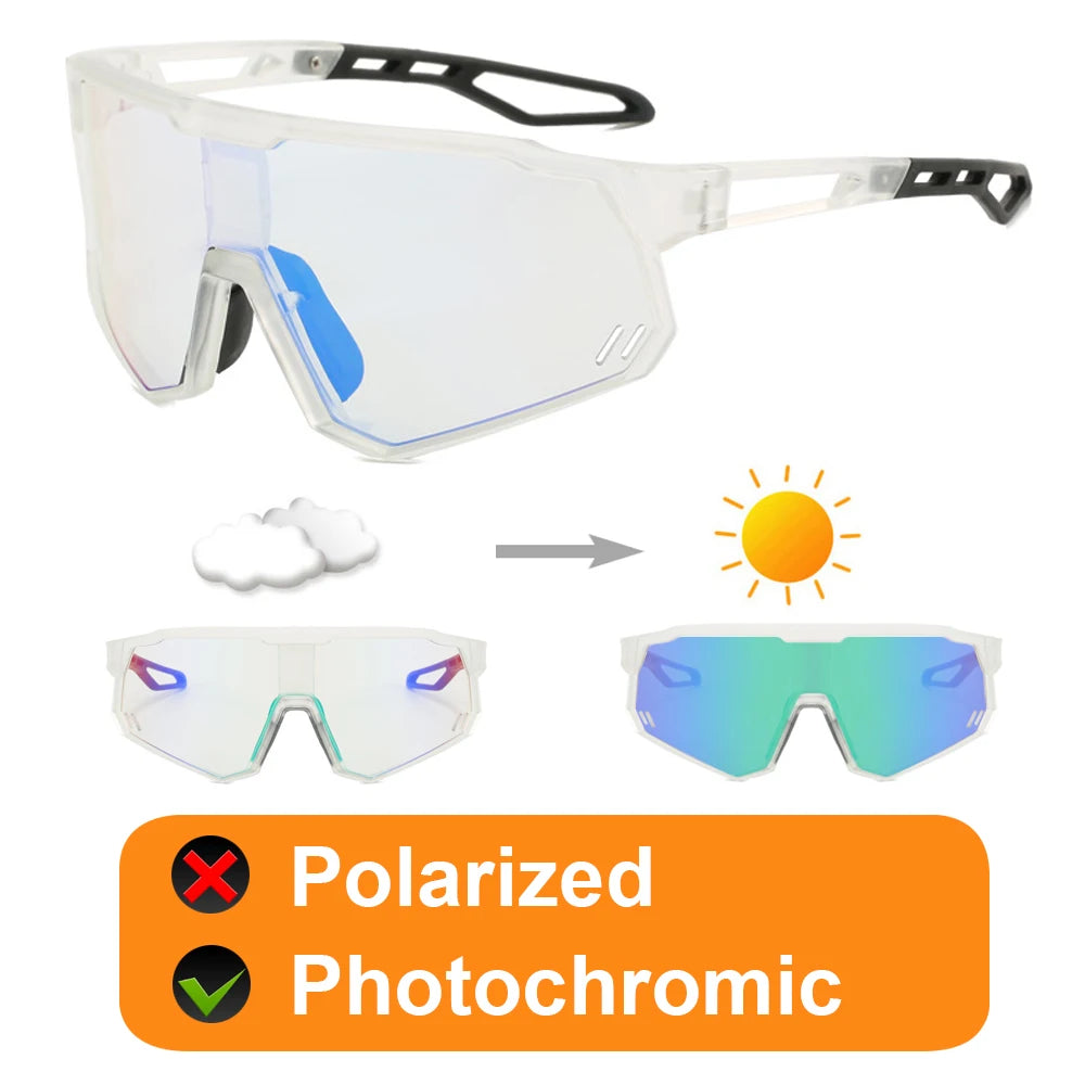 Toptrek Polarized Cycling Sunglasses Photochromic Bike MTB Driving Men Women Glasses Outdoor Sport Hiking Riding Fishing Eyewear Zpaxo GLA03 Photochromic