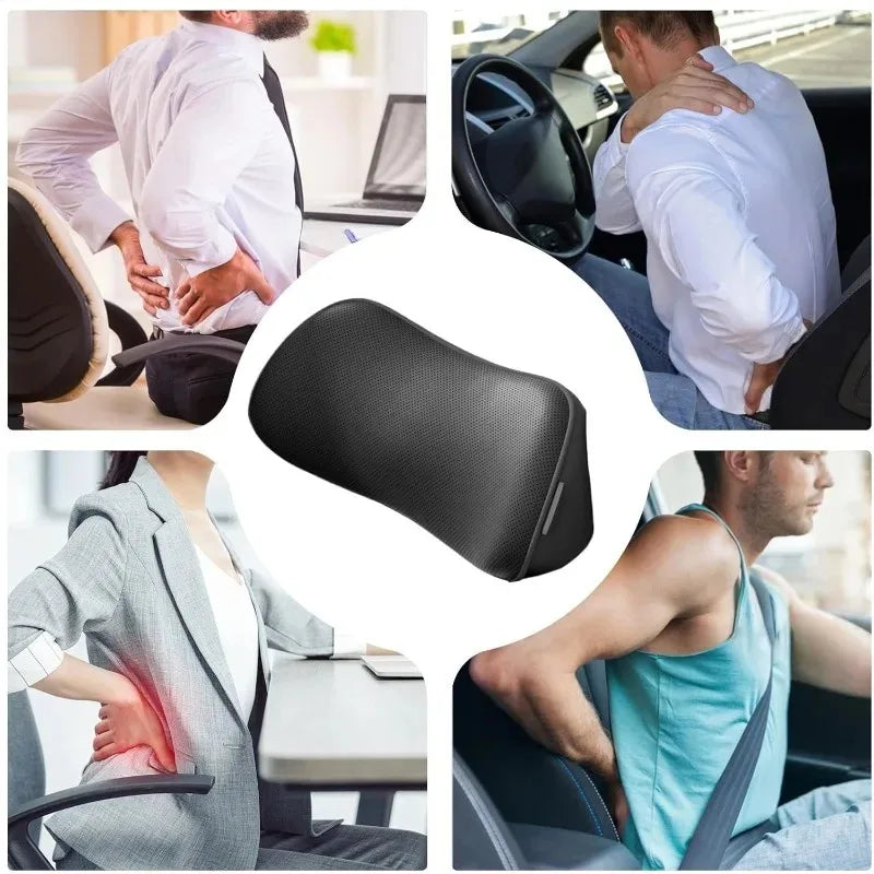 Memory Foam Lumbar Support Pillow – Car Seat & Office Chair
