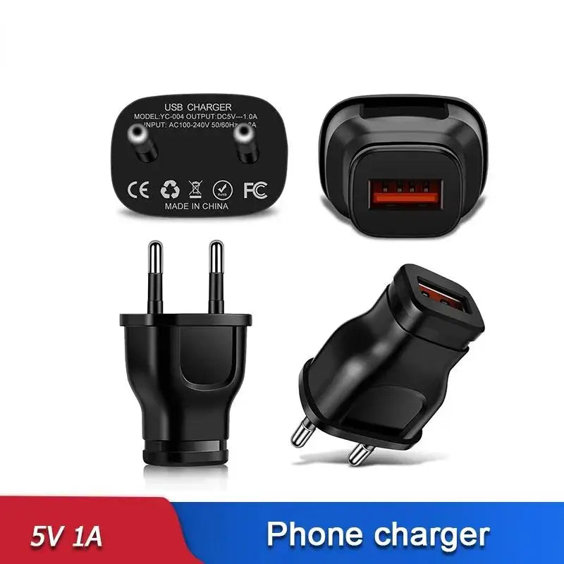 Universal Mobile Phone Charger 5V 1A USB Charger Mini Power Adapter US/EU Travel Wall Charger Port Plug For iPhone Xiaomi Huawei Zpaxo