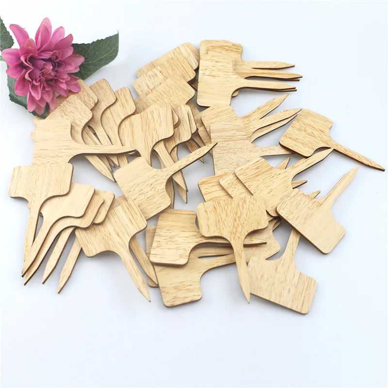 10/20/30PCS T-Type Bamboo Plant Labels Eco-Friendly Plant Sign Tags Garden Markers for Bonsai Seed Potted Herbs Flowers Zpaxo