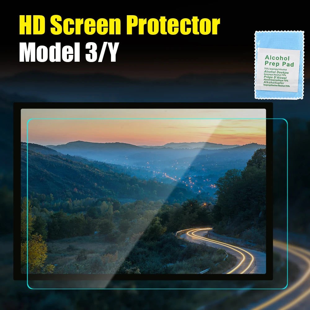 Matte HD Film Protection For Tesla Model 3/Y 2021 Anti Glare Anti-fingerprint Center Control Tempered Glass Screen Protector Zpaxo HD type