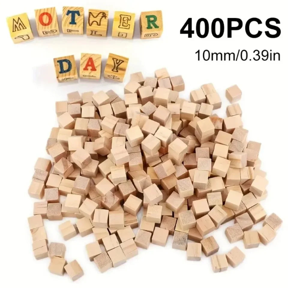 400-Pack 1x1cm Natural Pine Wooden Cubes – Unfinished DIY Blocks Wooden Craft Blocks Zpaxo 400PCS