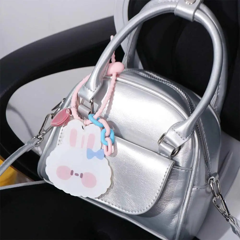 Tulip Flower Small Mirror Cartoon Keychain Little Bear Acrylic Zpaxo