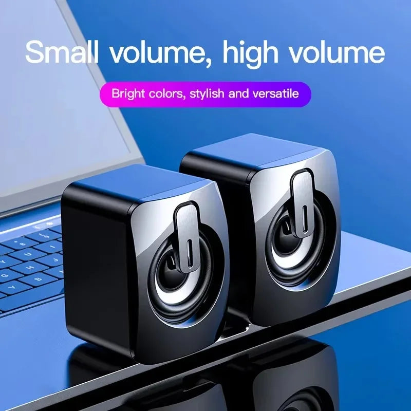 Computer Speakers Sound Box HIFI Stereo Microphone USB Wired Mini LED