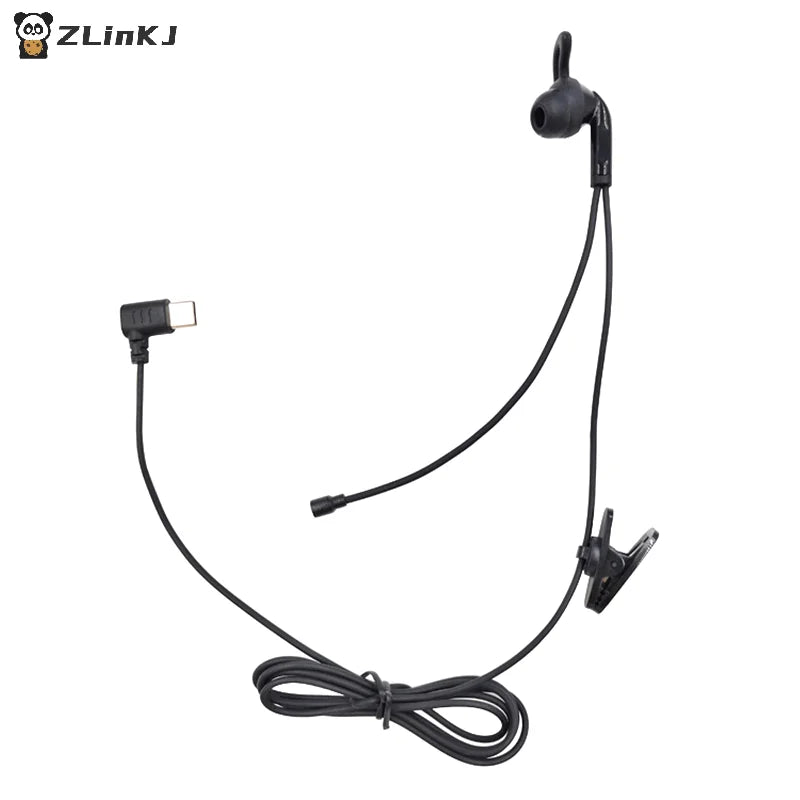 ▶1Pcs For V6 Pro V4C Plus Q8 F6 V7 Judge Ear Intercom Headset Type-C USB-C Interface Referee In-Ear Earphones Zpaxo