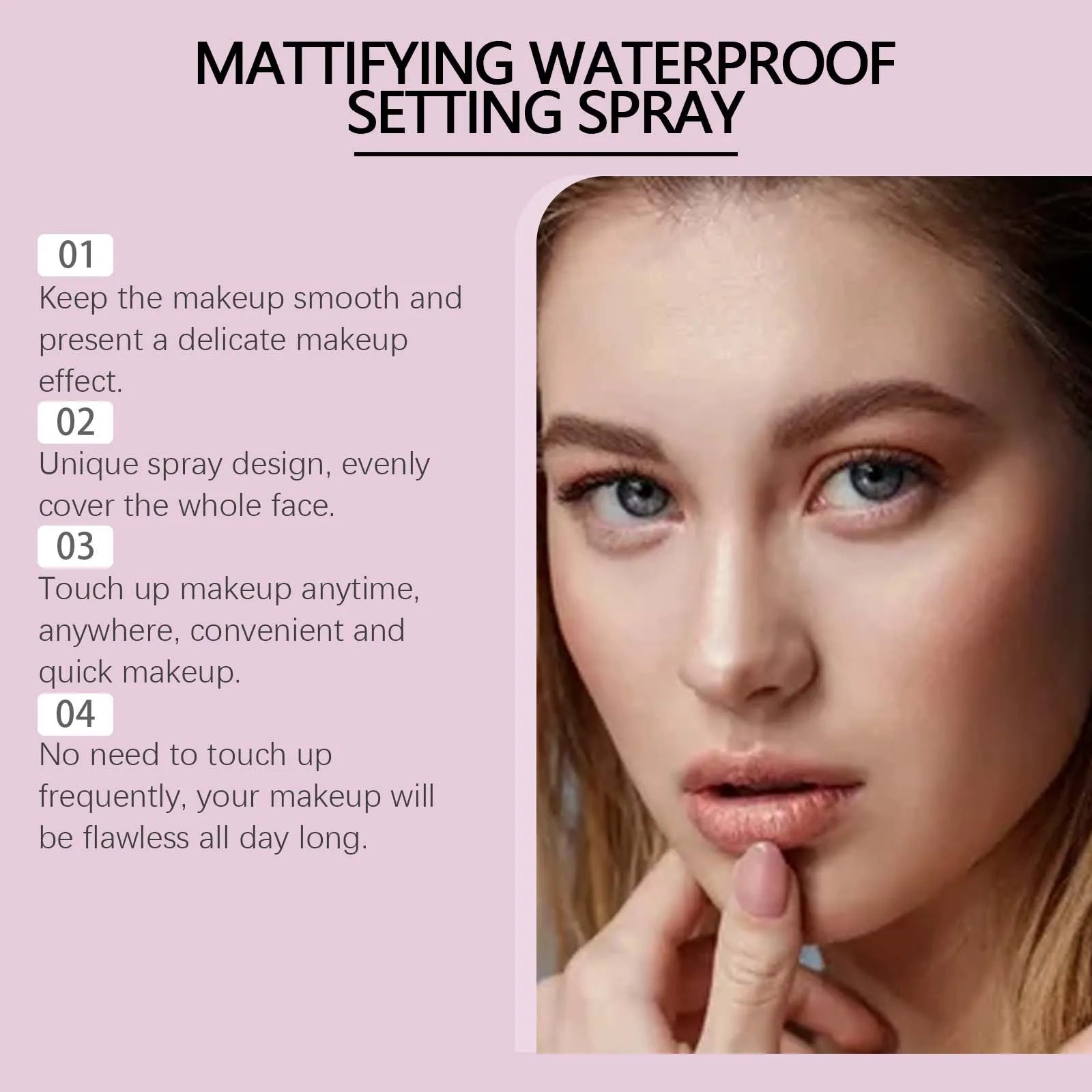 Makeup Setting Spray Waterproof Sweat-Proof Flawless Matte Effect All Day Refreshing Oil Control Non-sticky Makeup Fixing Mist Zpaxo