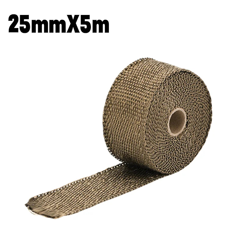 10 M Rolls Fiberglass Insulating Tape Motorcycle Exhaust Pipe Header Zpaxo 5M Titanium