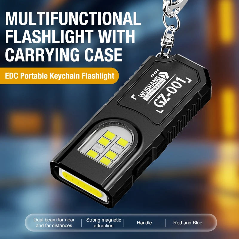 Portable Keychain LED COB Flashlight USB Rechargeable Torch Pen Clip Zpaxo