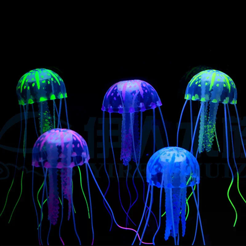Creative Simulated Glowing Effect Jellyfish Aquarium Decoration Fish Zpaxo