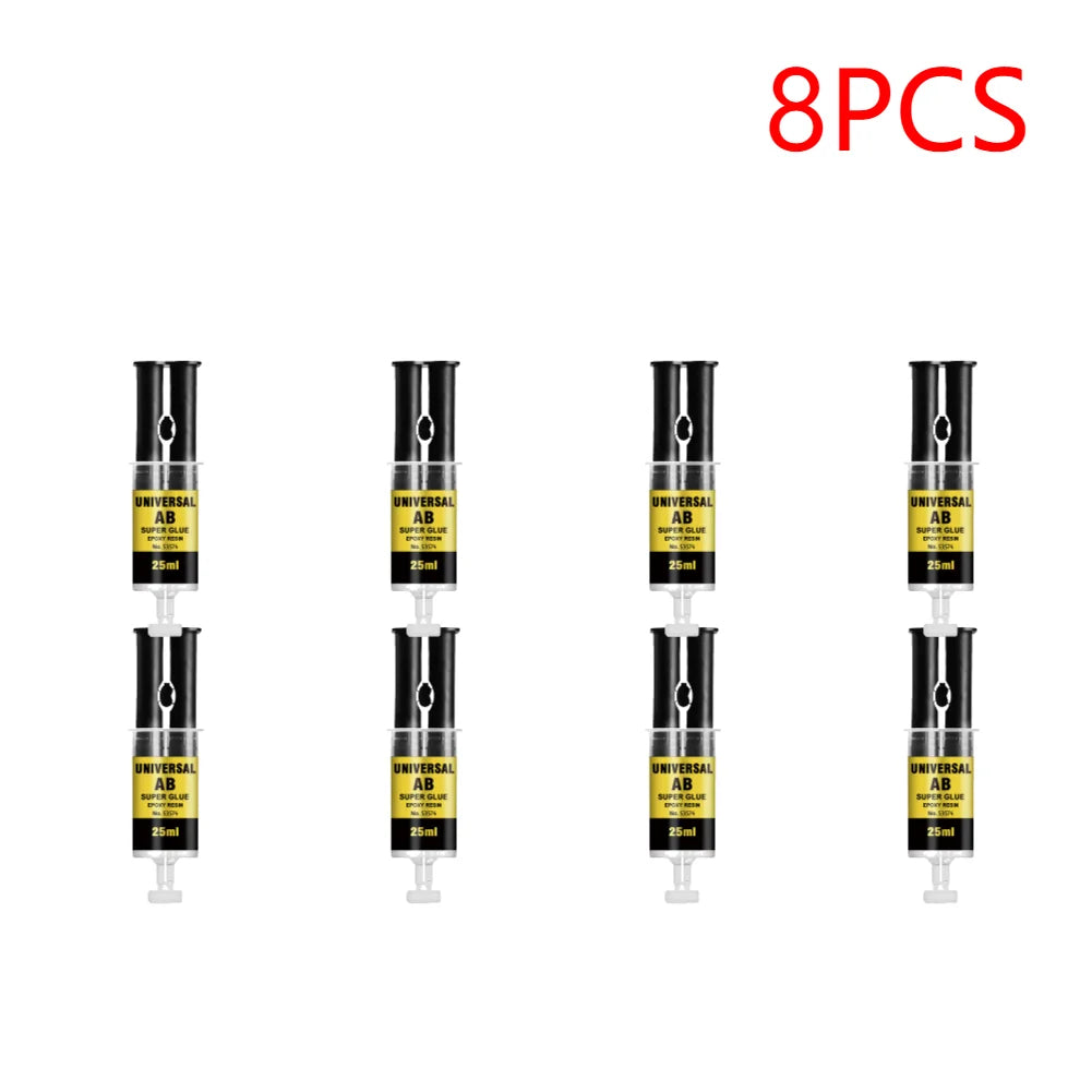 1-10pcs Epoxy Resin AB Glue 2 Minutes Curing Firm Long-lasting Reliable Adhesive Super Liquid Glue Waterproof Repair Glue for Gl Zpaxo 25ml 8PCS