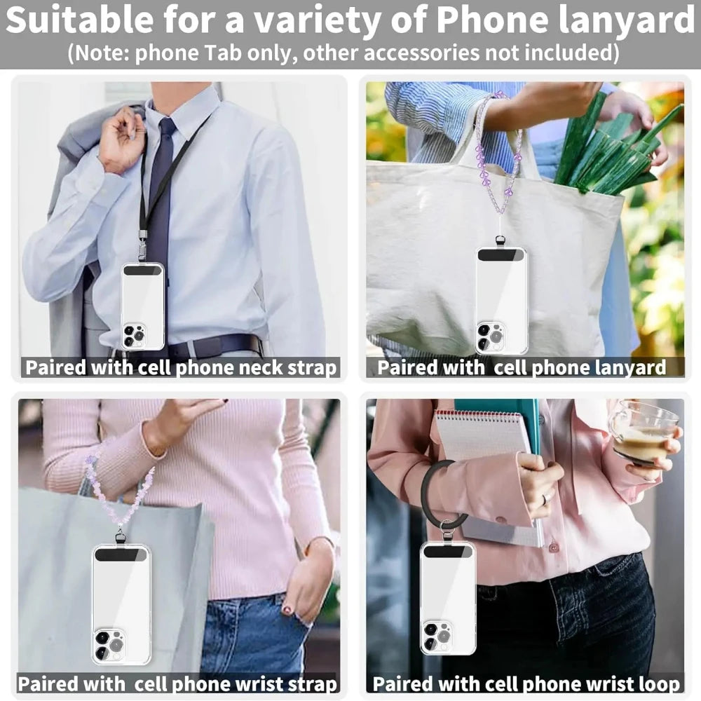 10/5/1Pcs Universal Tpu Mobile Phone Anti-lost Lanyard Card Gasket Nylon Detachable Phone Hanging Cord Strap Patch Tether Pad Zpaxo