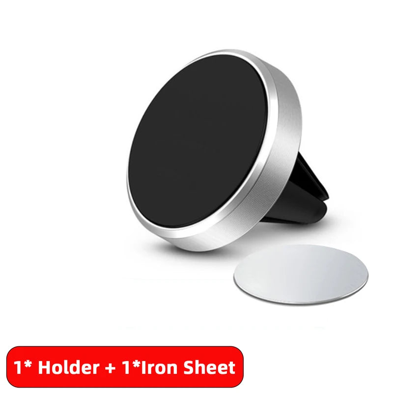 Universal Magnetic Car Phone Holder Mobile Air Vent Mount Bracket Zpaxo Silvery
