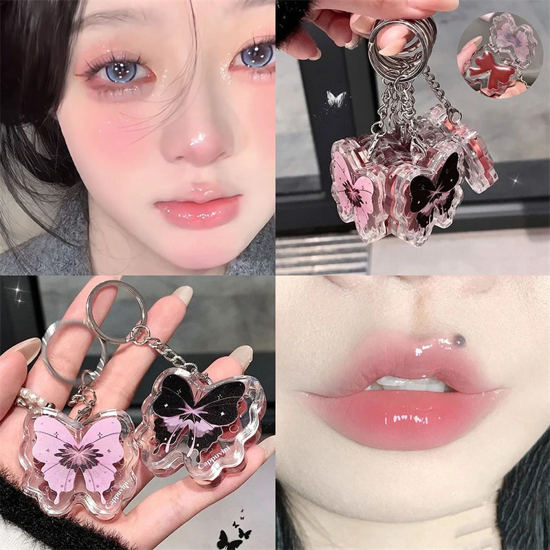 Butterfly Jelly Mirror Water Lip Gloss Portable Moisturizing Lip Balm Waterproof Liquid Lipstick Lipgloss Makeup Korean Cosmetic Zpaxo 4B