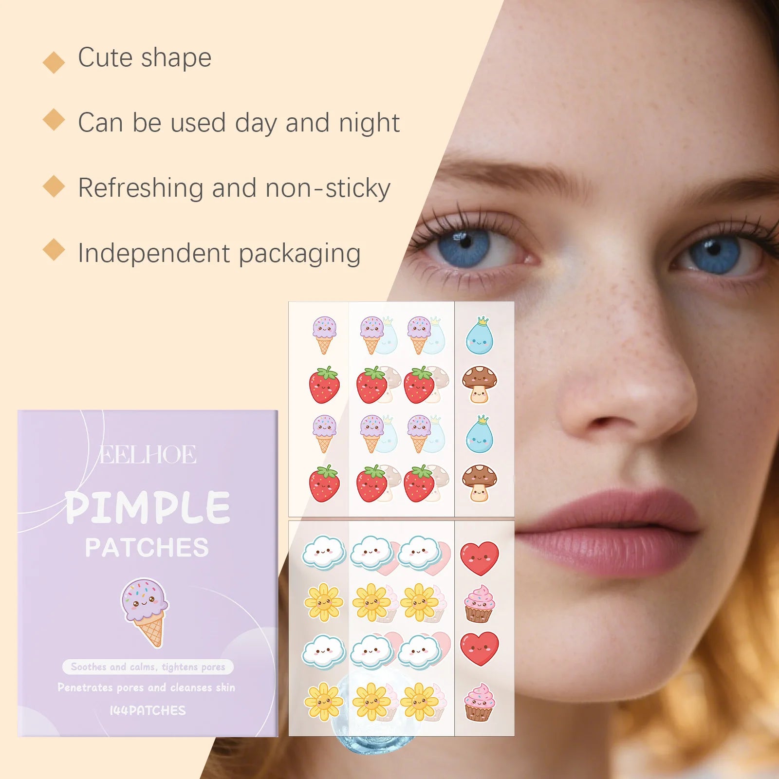 144pcs Salicylic Acid Hydrocolloid Acne Patches – Invisible Pimple Patch Acne Pimple Patches Zpaxo