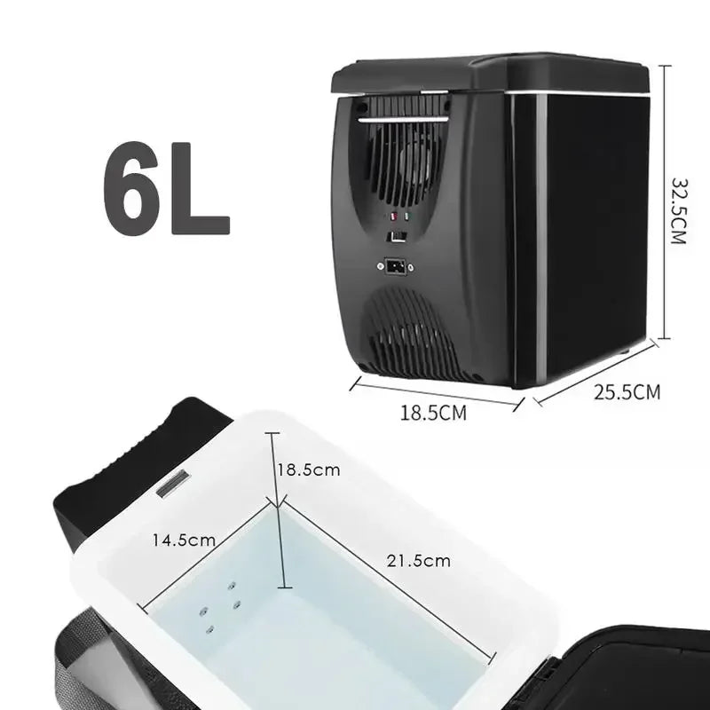 6L Portable Car Refrigerator 12V – Mini Cooler & Warmer Fridge