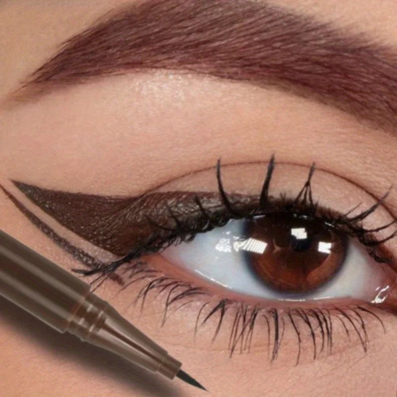 Brown Liquid Eyeliner Ultra-fine Waterproof Long-lasting Not Blooming Easy Wear Quick Drying Smooth Eyeliner Makeup Tools Zpaxo