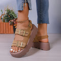 Women Buckle Latch Design Relaxation Sandals Summer Fashion Round Toe
