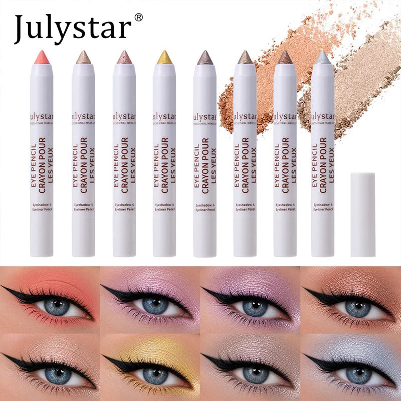 17 Colors Pearly Matte Eyeshadow Stick Crayon Makeup Smudge-Proof & Waterproof High Pigmented Shimmer Eyeshadow Eyeliner Pencil Zpaxo