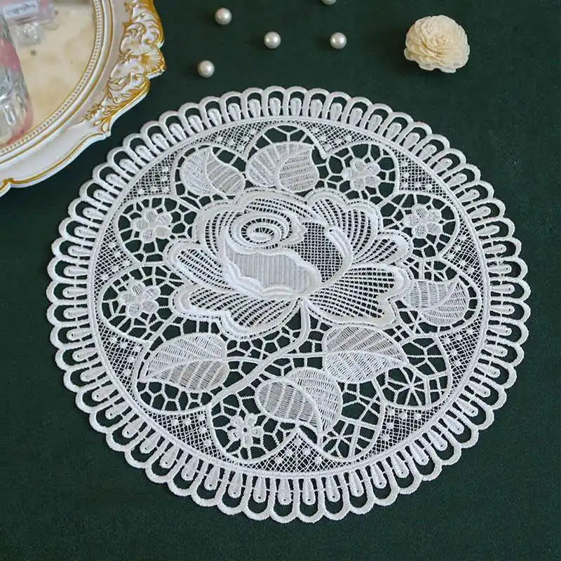 20cm Crochet Lace Placemat – Vintage Cotton Table Coaster Mat