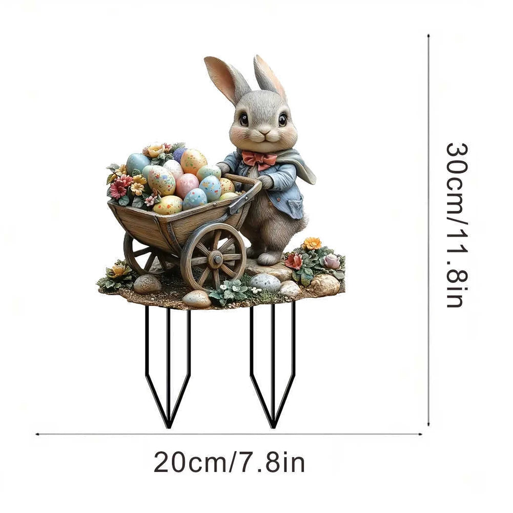 Easter Bunny Garden Stake Acrylic Yard Sign Rabbit Signs Outdoor