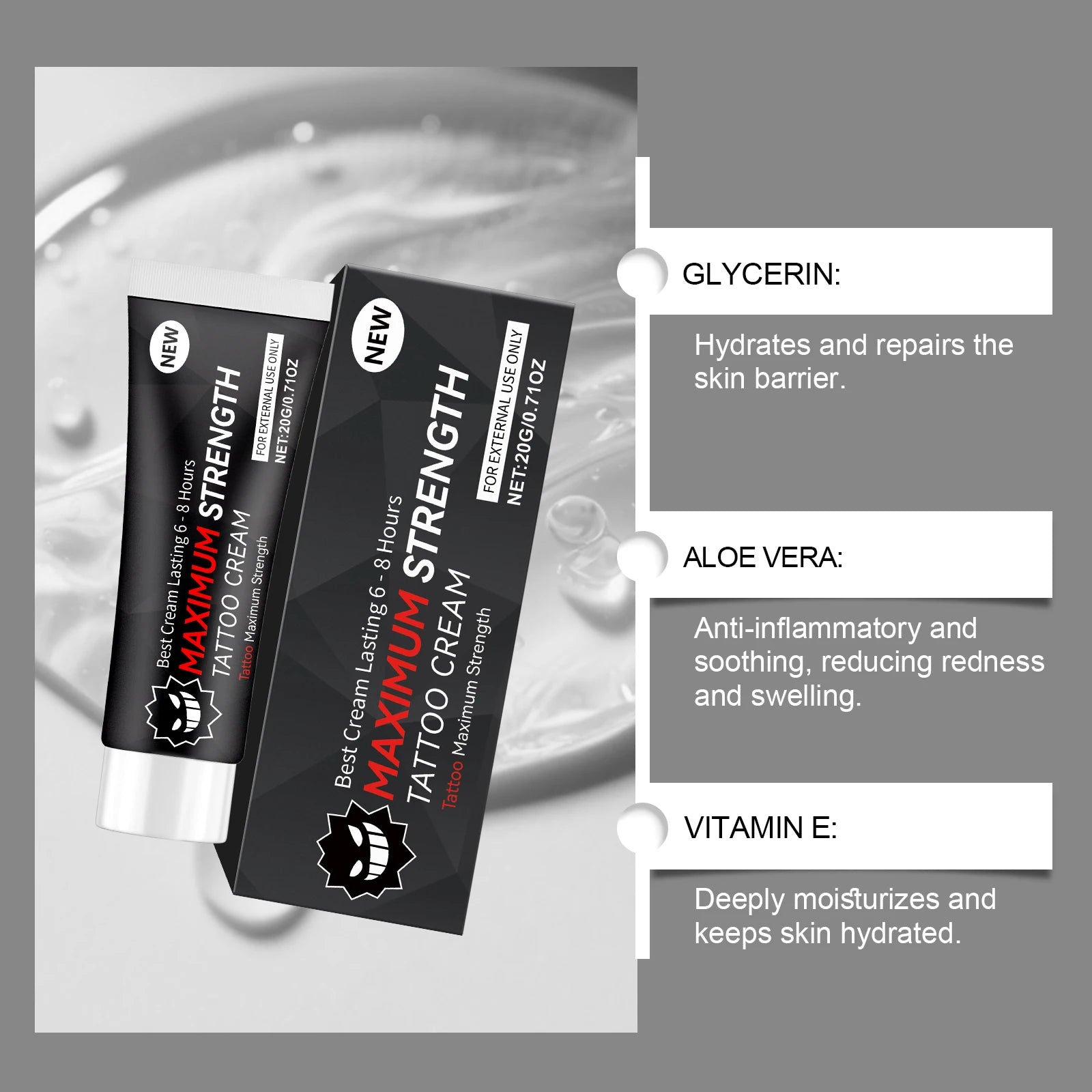 Tattoo Care Gel – Gentle Cleanse, Moisturize & Color Protect Tattoo Aftercare Gel Zpaxo