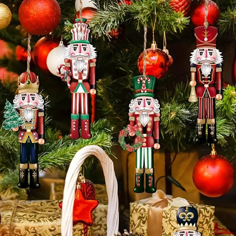 12PCS Nutcracker Wooden Decorative Set - New Year Christmas Gift, Party Decoration And Home Decor Xmas Tree Hanging Ornament Zpaxo