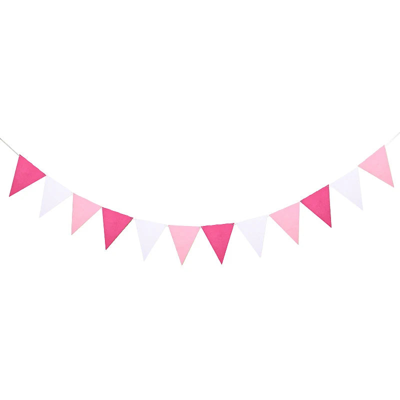 12 Flags Colorful Triangle Pennant Garland Multicolor Felt Banner Zpaxo D