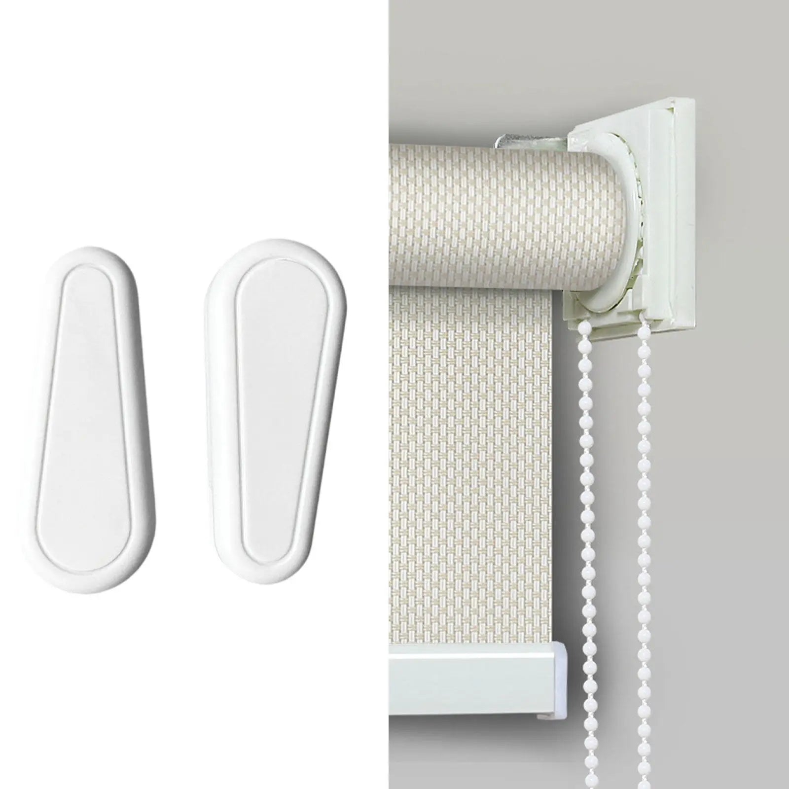 2x Curtain Bead Chain Counterweight Handle Length 9cm Repair Parts Rolling Rope Handle Smooth Surface White Simple Assembly Zpaxo Default Title