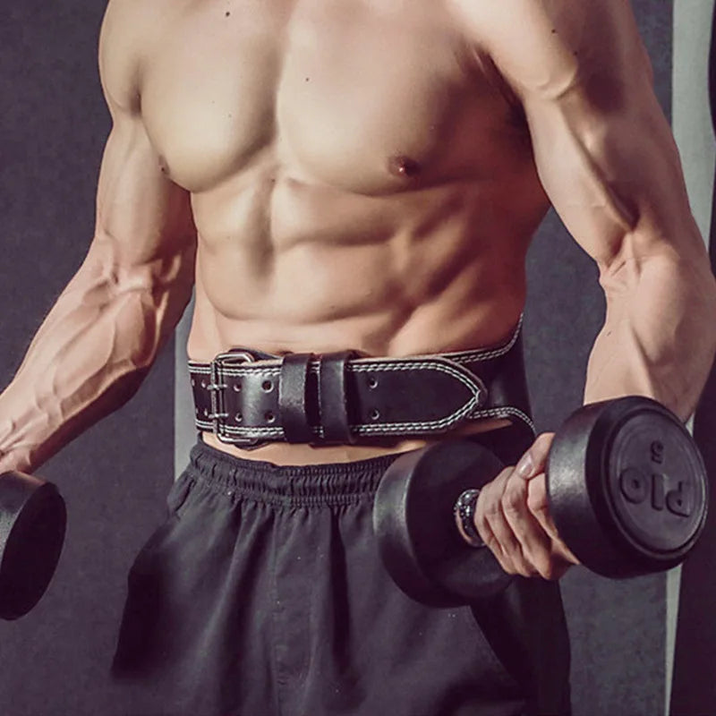 Waist Support Sports Safety Belt Protection Fitness Deep Squat Hard Pull Weightlifting Belt PU Leather Fitness Belt Protection Zpaxo
