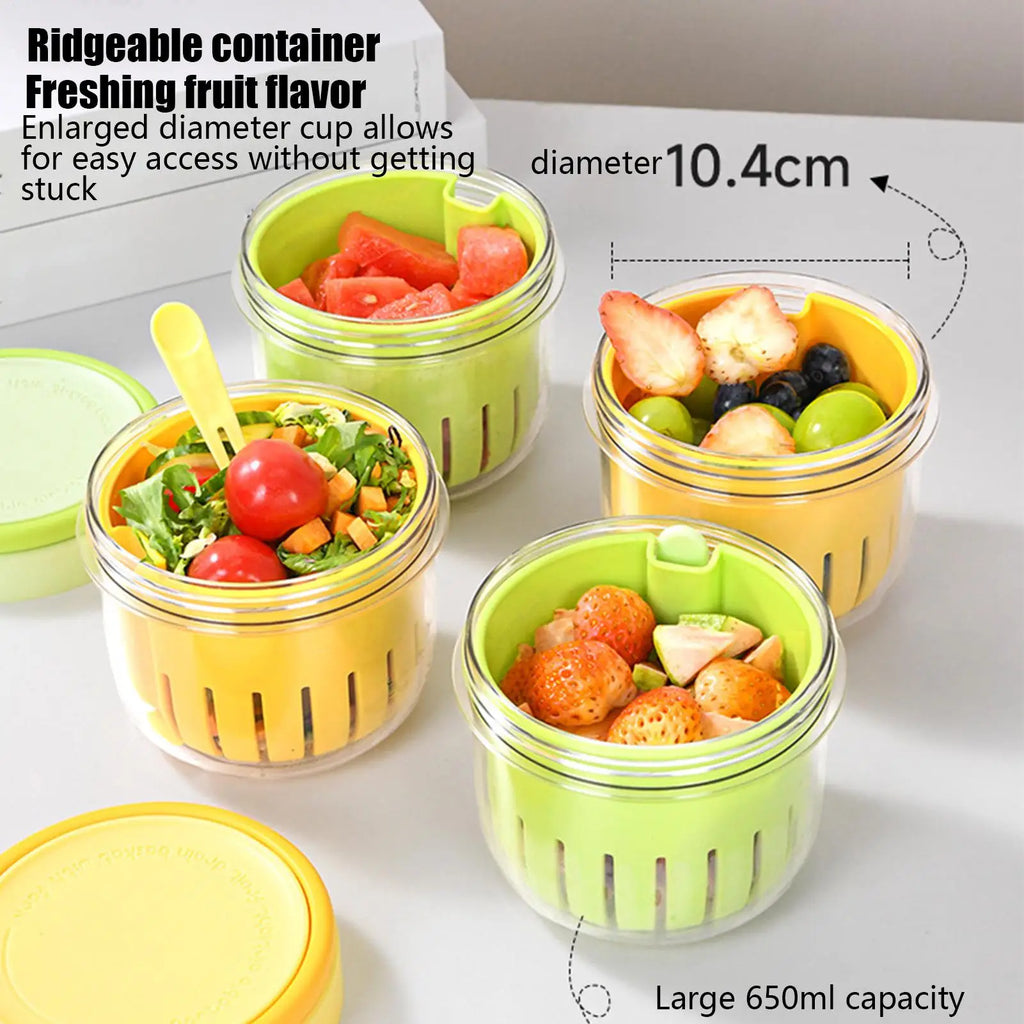 Fruit Salad Cup Portable Snack Containers Overnight Oatmeal