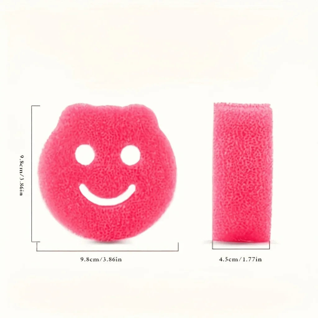 Smiley Face Temperature-changing Cleaning Spongescolorful Kitchen