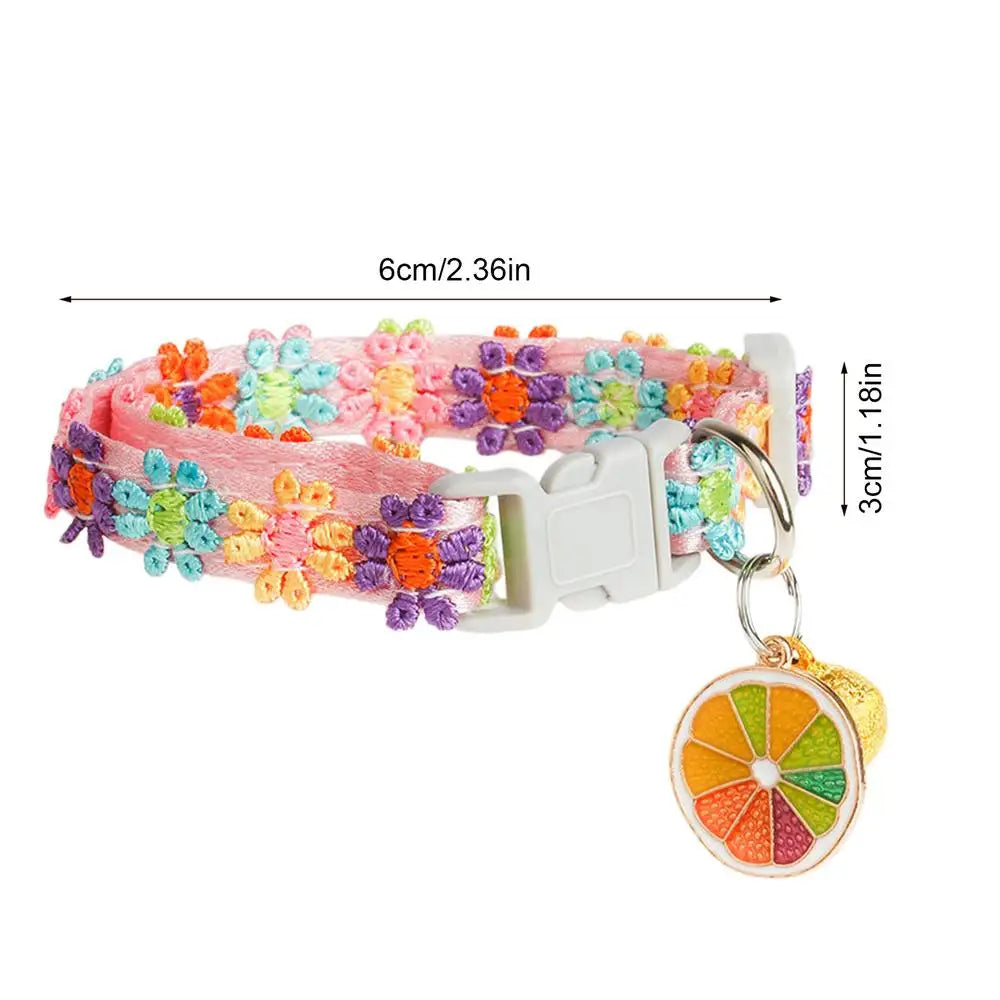Cute Lace Cat Collar Embroidery Bell Adjustable Soft Comfortable Zpaxo B