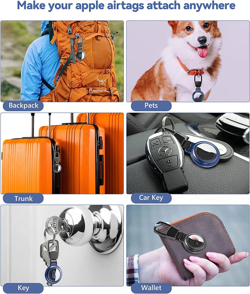 Luxury Metal Magnetic Anti-Lost Keychain Holder Case for Apple Airtag Air Tag Pets Collar Locator Tracker Protective Full Cover Zpaxo