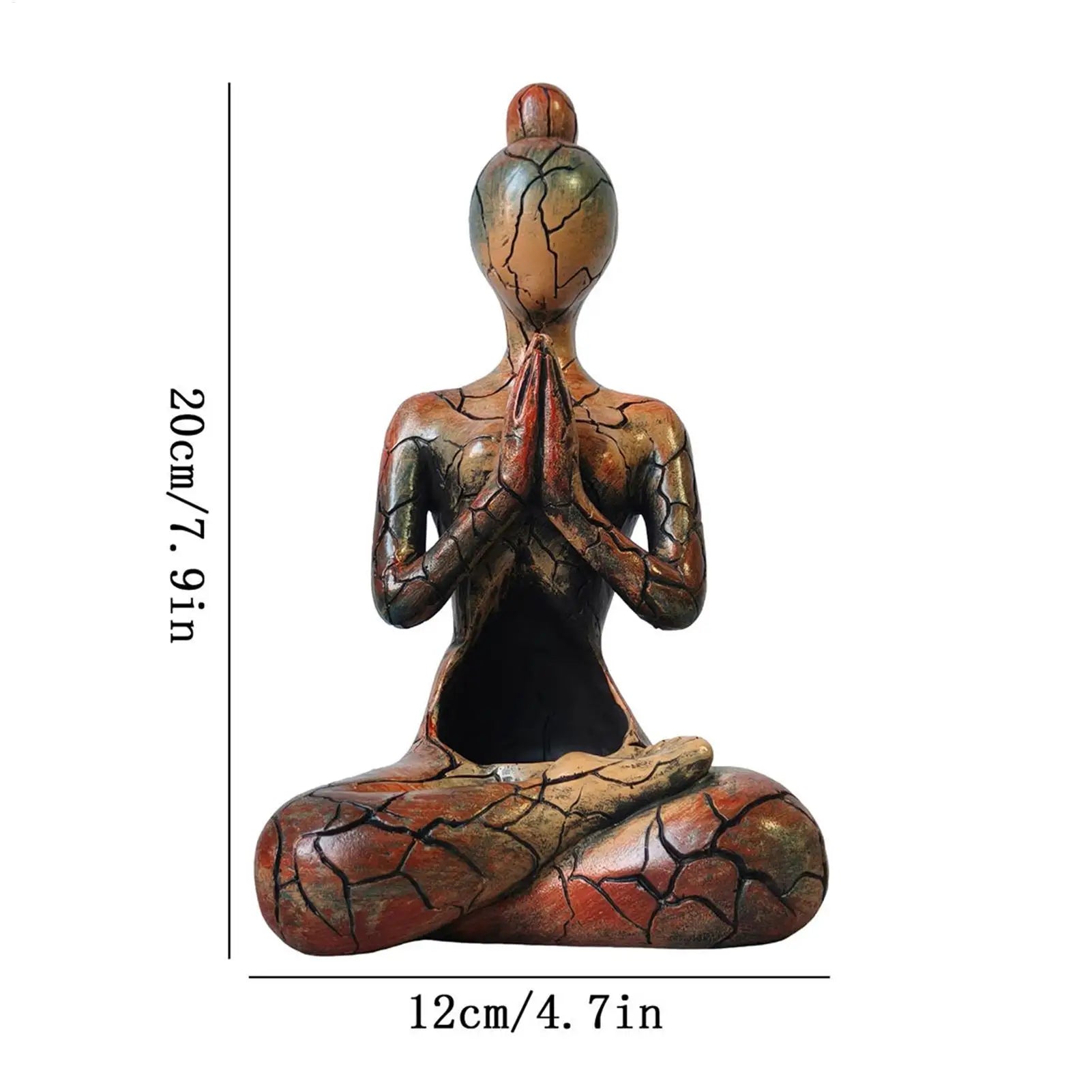 Meditation Statue Zen Candle Holder Resin Yoga Sculpture Tabletop