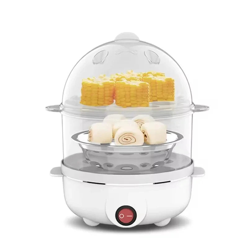 Double Layers Electric Egg Boiler Multifunctional Breakfast Cooking Machine Mini Egg Steamer Poacher Kitchen Accessory Zpaxo