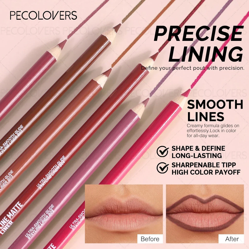1PC Brown Smooth Lipstick Pen- Easy Coloring Lipliner, Durable Moisturizing Matte Lipstick for Daily Makeup Zpaxo